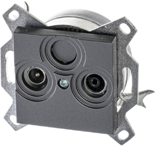 Розетка TV+R Оконечная без рамки ABB EPJ Levit 1-м. сталь картинка